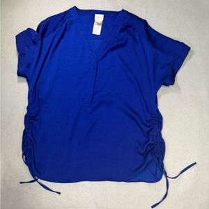 Chico's Vibrant Blue Ruched Blouse